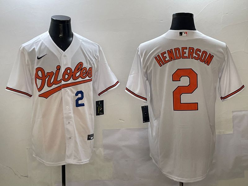 Men Baltimore Orioles #2 Henderson White Game 2025 Nike MLB Jersey style 3
